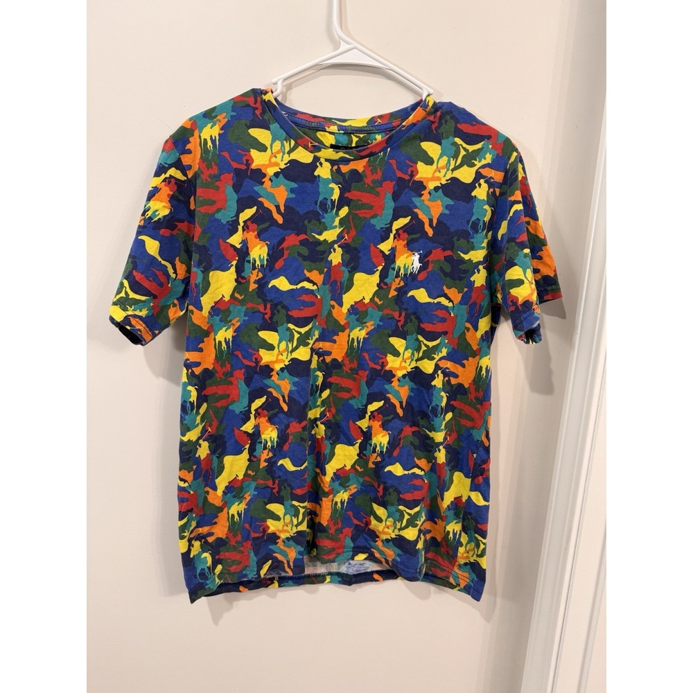 Polo Ralph Lauren  All Over Print  Pony Camo‎ Crew Neck Shirt  Size Small